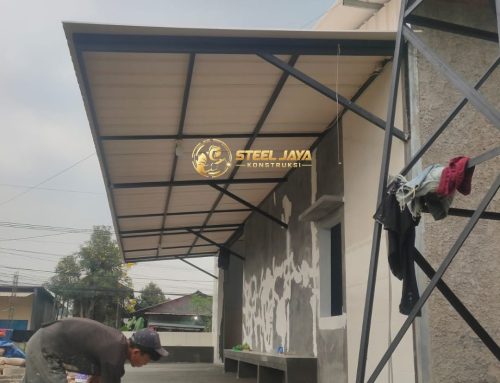Kanopi Besi Hollow Atap Alderon Single Layer untuk Gudang